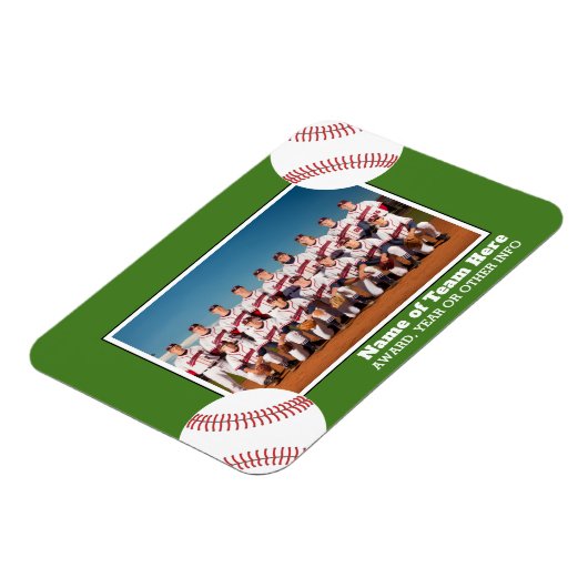 Baseball-Team-Foto mit Award oder Year Text Magnet (Linke Seite)