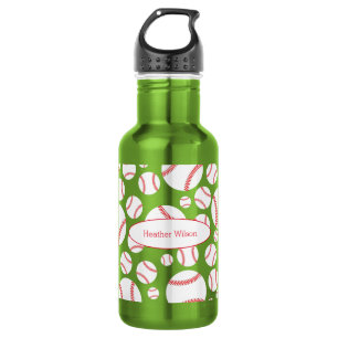 Baseball Team Green Water Flasche mit Namen Edelstahlflasche