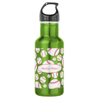 Baseball Team Green Water Flasche mit Namen Edelstahlflasche