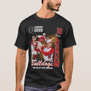 Baseball-Team Individuelles Foto Senior Night Rot T-Shirt