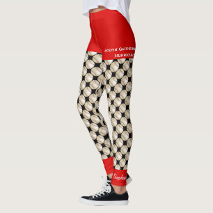 Baseball-Team-Leggings mit Fake Red Shorts Leggings