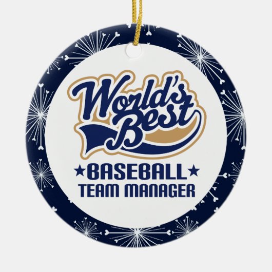Baseball-Team-Manager-Geschenk-Verzierung Keramikornament (Vorne)