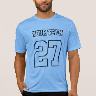 Baseball-Team-Name Nummer Schwarze Kontur Typograf T-Shirt