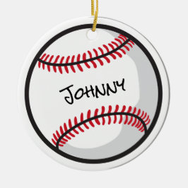 Baseball Team Personalisiert NAME White Red Black Keramik Ornament