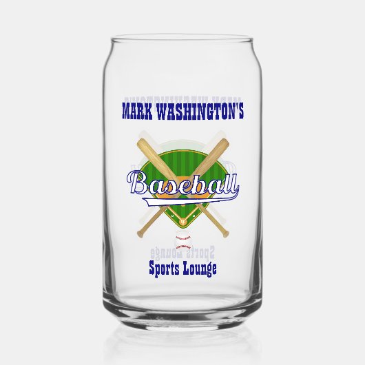 Baseball Team Player Sports Lounge Bier kann Glas (Rückseite)