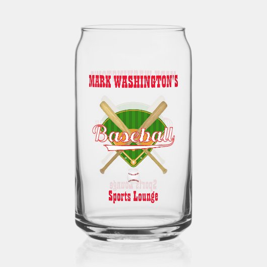 Baseball Team Player Sports Lounge Bier kann Glas (Vorderseite)