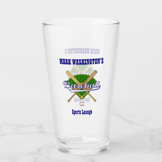Baseball Team Player Sports Lounge Pint Beer Soda Glas (Vorderseite)