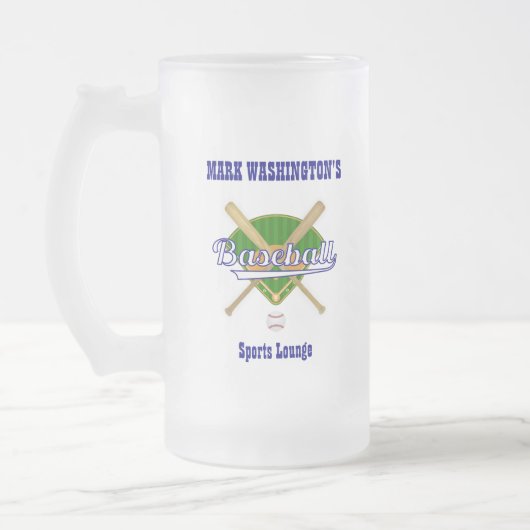 Baseball Team Player Sports Lounge Soda Mattglas Bierglas (Links)