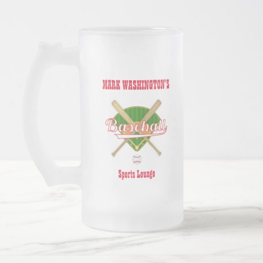 Baseball Team Player Sports Lounge Soda Mattglas Bierglas (Links)