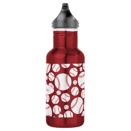 Baseball Team Red Water Flasche mit Namen Edelstahlflasche (Rechts)