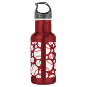 Baseball Team Red Water Flasche mit Namen Edelstahlflasche (Rückseite)