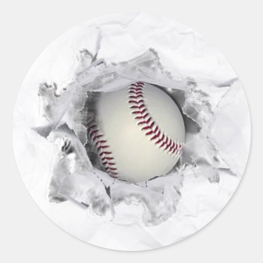 Baseball-Team Runder Aufkleber (Vorderseite)
