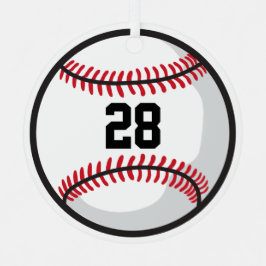 Baseball Team Spieler White Red Black Custom Fun Ornament Aus Metall