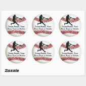 Baseball-Team-Sticker mit Ihrem Text oder Löschen Runder Aufkleber (Blatt)