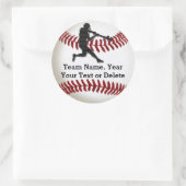 Baseball-Team-Sticker mit Ihrem Text oder Löschen Runder Aufkleber (Tasche)