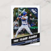 Baseball Team Trading Card Geschenk Blau Weiß Telefonnummerkarte (Vorderseite)