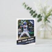 Baseball Team Trading Card Geschenk Blau Weiß Telefonnummerkarte (Stehend Vorderseite)