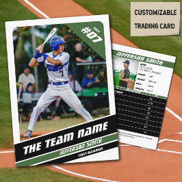 Baseball Team Trading Card Geschenk grün weiß Telefonnummerkarte