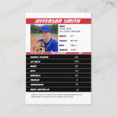 Baseball Team Trading Card Geschenk Red White Telefonnummerkarte (Rückseite)