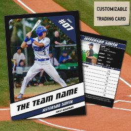 Baseball Team Trading Card Sport Geschenk blau Telefonnummerkarte