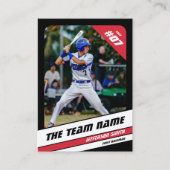 Baseball Team Trading Card Sport Geschenk Red Telefonnummerkarte (Vorderseite)