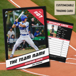 Baseball Team Trading Card Sport Geschenk Red Telefonnummerkarte