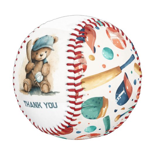 Baseball Teddy Bear Sport Baby Dusche Gefallen (Schrägansicht)