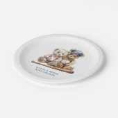 Baseball Teddy Bears Twins Baby Dusche Pappteller (Schrägansicht)