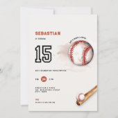 Baseball Teens Party 15th Birthday Invitation Kids Einladung (Vorderseite)