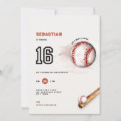 Baseball Teens Party 16th Birthday Invitation Kids Einladung (Vorderseite)