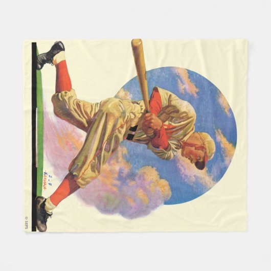 Baseball-Teig Fleecedecke (Vorderseite (Horizontal))