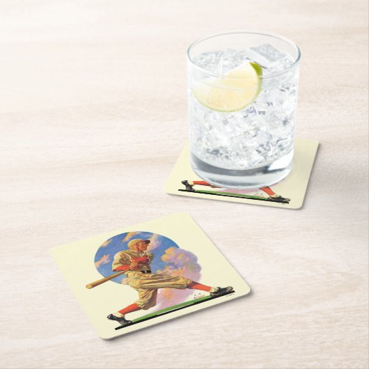 Baseball-Teig Rechteckiger Pappuntersetzer (Vor Ort)