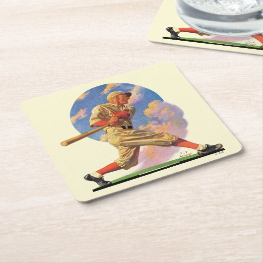 Baseball-Teig Rechteckiger Pappuntersetzer (angewinkelt)