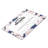 Baseball-Teilnahmebescheinigungen Notizblock (angewinkelt)