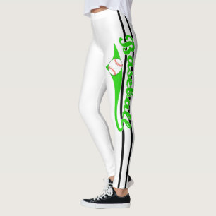 Baseball-Text mit Streifen und Kugeldruck-Leggings Leggings