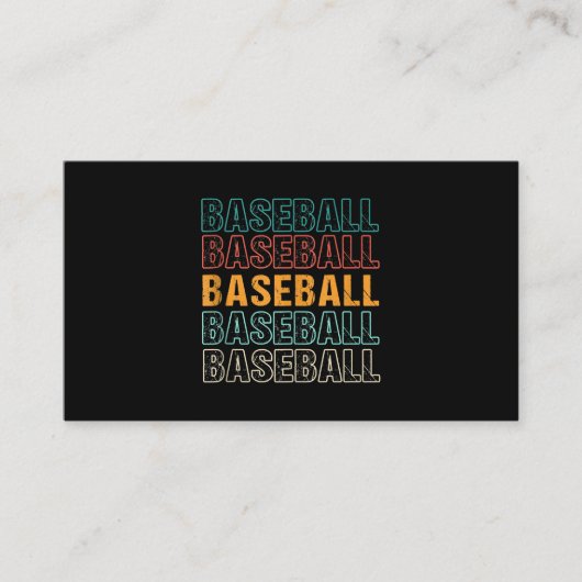 Baseball Text Typography Softball USA Sport Player Visitenkarte (Vorderseite)