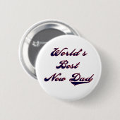 Baseball Text World's Best New Dad Button (Vorne & Hinten)