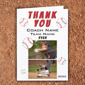Baseball Thank you Coach 2 Photo Card Dankeskarte