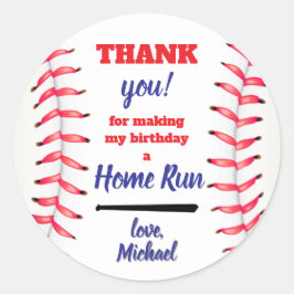 Baseball thank you tag. Baseball little rookie rou Runder Aufkleber