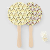 Baseball Thema Blassgelb Fächer (Vorne und Hinten)