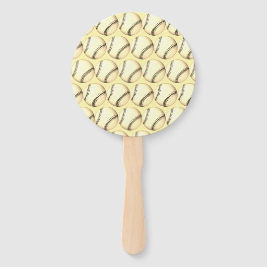 Baseball Thema Blassgelb Fächer (Vorderseite)