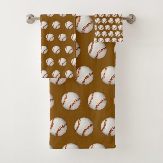 Baseball-Thema Braun Badhandtuch Set (Insitu)