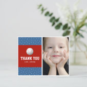 Baseball Thema danke Postkarte für Jungen (Stehend Vorderseite)