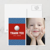 Baseball Thema danke Postkarte für Jungen (Vorne/Hinten)