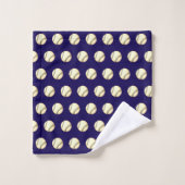 Baseball Thema Dk Blau Badhandtuch Set (Waschlappen)