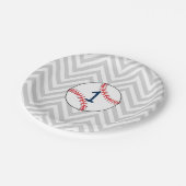 Baseball-Thema-erster Geburtstags-PapierTeller Pappteller (Schrägansicht)