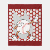 Baseball-Thema für Spieler auf Rot Fleecedecke (Vorderseite)