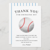 Baseball Thema Geburtstagsparty Kinder Dankeskarte (Vorne/Hinten)