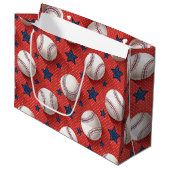 Baseball-Thema Große Geschenktüte (Vorderseite Schrägansicht)