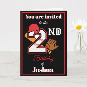 Baseball Thema Happy 2. Sport Geburtstag Einladung